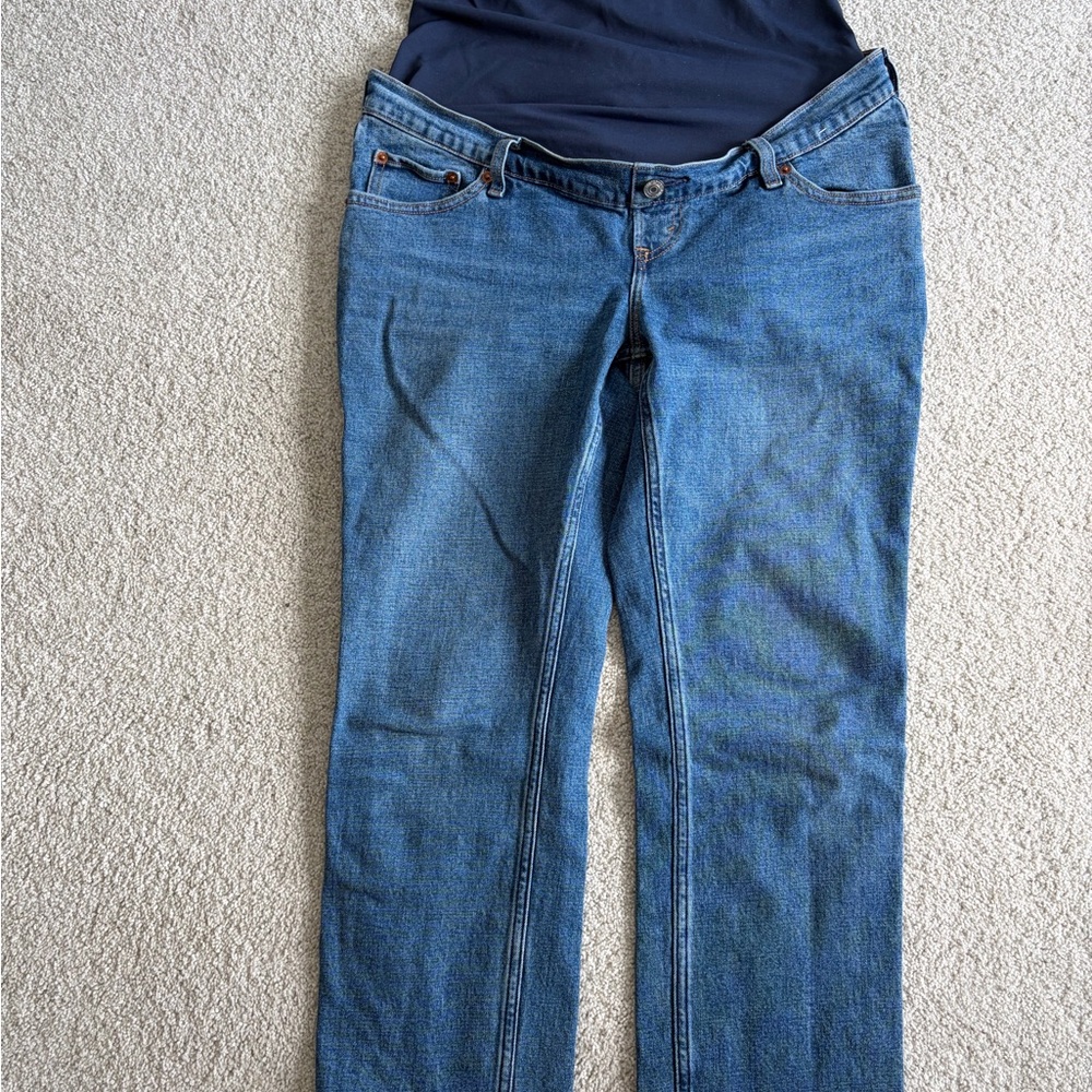 Abercrombie & Fitch Straight-Leg Blue Denim Maternity Jeans